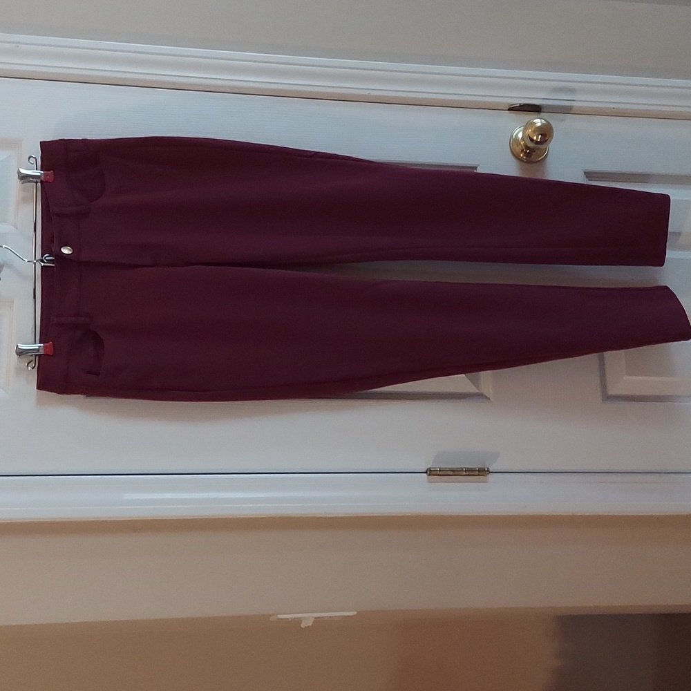 LIKE NEW! MICHAEL KORS STRAIGHT LEG STRETCH DRESS CASUAL PANTS SIZE 2 MAROON